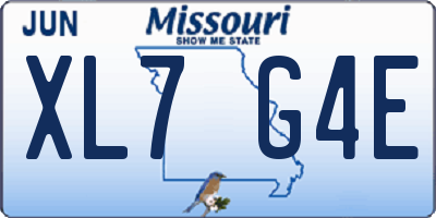 MO license plate XL7G4E