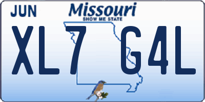 MO license plate XL7G4L