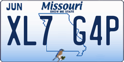 MO license plate XL7G4P