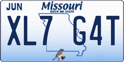 MO license plate XL7G4T