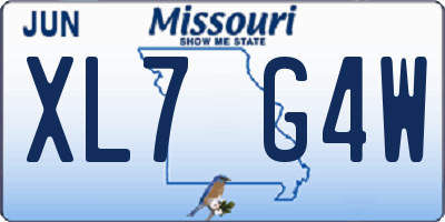 MO license plate XL7G4W