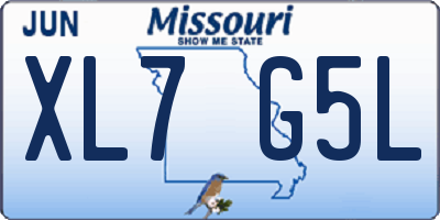 MO license plate XL7G5L