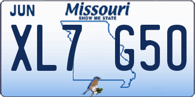 MO license plate XL7G5O
