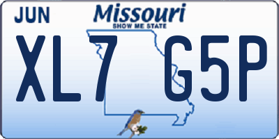 MO license plate XL7G5P