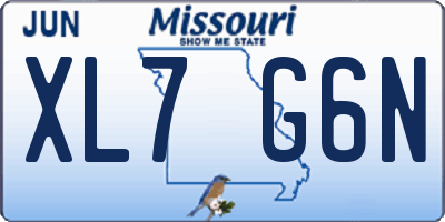 MO license plate XL7G6N