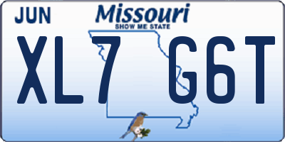 MO license plate XL7G6T