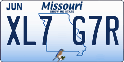 MO license plate XL7G7R
