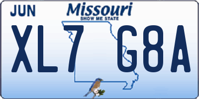 MO license plate XL7G8A