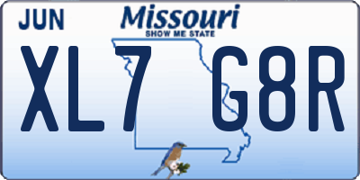 MO license plate XL7G8R