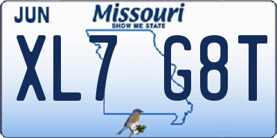 MO license plate XL7G8T