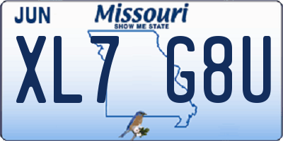 MO license plate XL7G8U