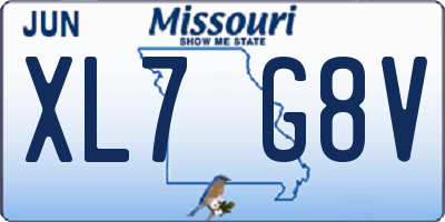 MO license plate XL7G8V