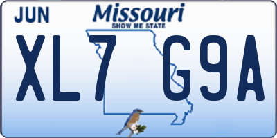MO license plate XL7G9A