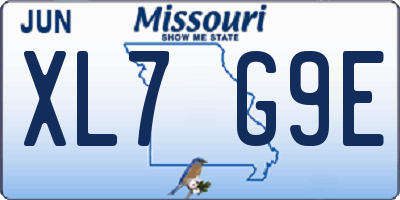 MO license plate XL7G9E