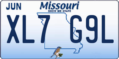 MO license plate XL7G9L