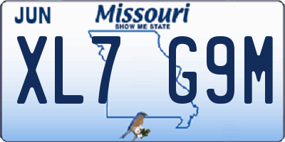 MO license plate XL7G9M