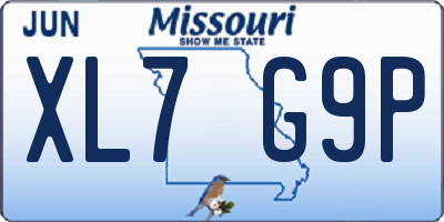 MO license plate XL7G9P