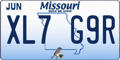 MO license plate XL7G9R