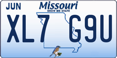 MO license plate XL7G9U