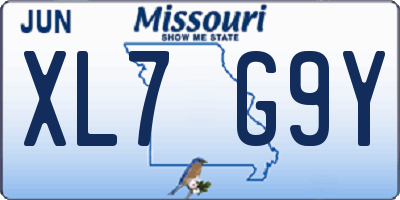 MO license plate XL7G9Y