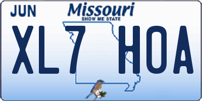 MO license plate XL7H0A