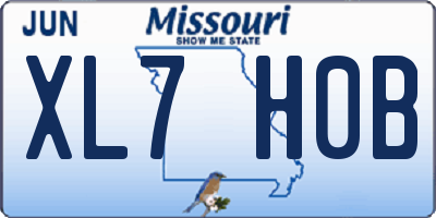 MO license plate XL7H0B