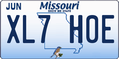 MO license plate XL7H0E