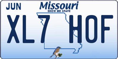MO license plate XL7H0F