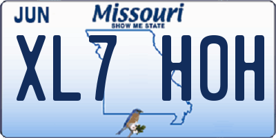 MO license plate XL7H0H