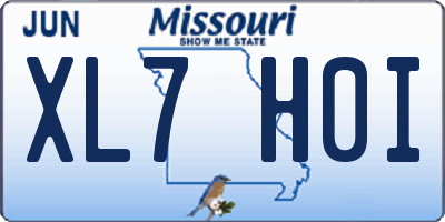 MO license plate XL7H0I
