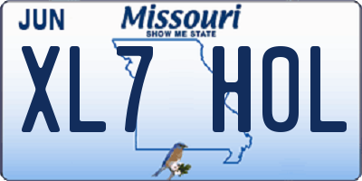 MO license plate XL7H0L