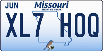 MO license plate XL7H0Q