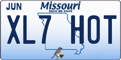 MO license plate XL7H0T
