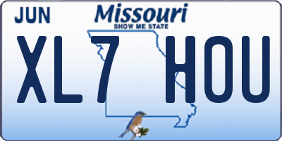 MO license plate XL7H0U