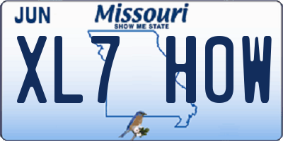 MO license plate XL7H0W