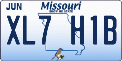 MO license plate XL7H1B