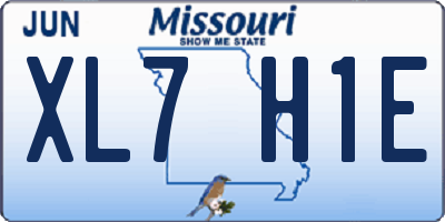 MO license plate XL7H1E