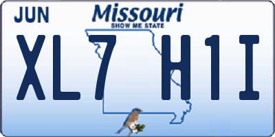 MO license plate XL7H1I