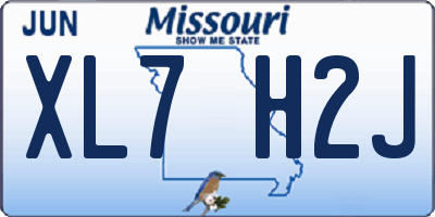MO license plate XL7H2J