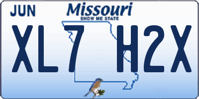 MO license plate XL7H2X