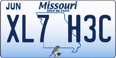 MO license plate XL7H3C