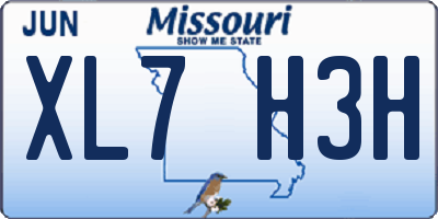 MO license plate XL7H3H