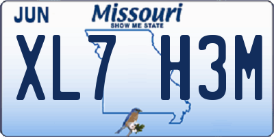 MO license plate XL7H3M