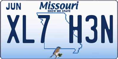 MO license plate XL7H3N