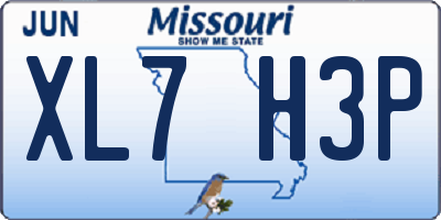 MO license plate XL7H3P