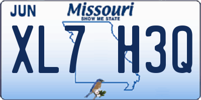 MO license plate XL7H3Q