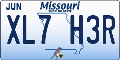 MO license plate XL7H3R