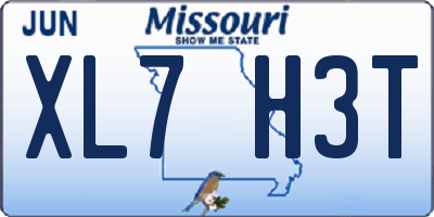 MO license plate XL7H3T