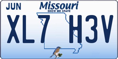 MO license plate XL7H3V