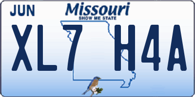 MO license plate XL7H4A